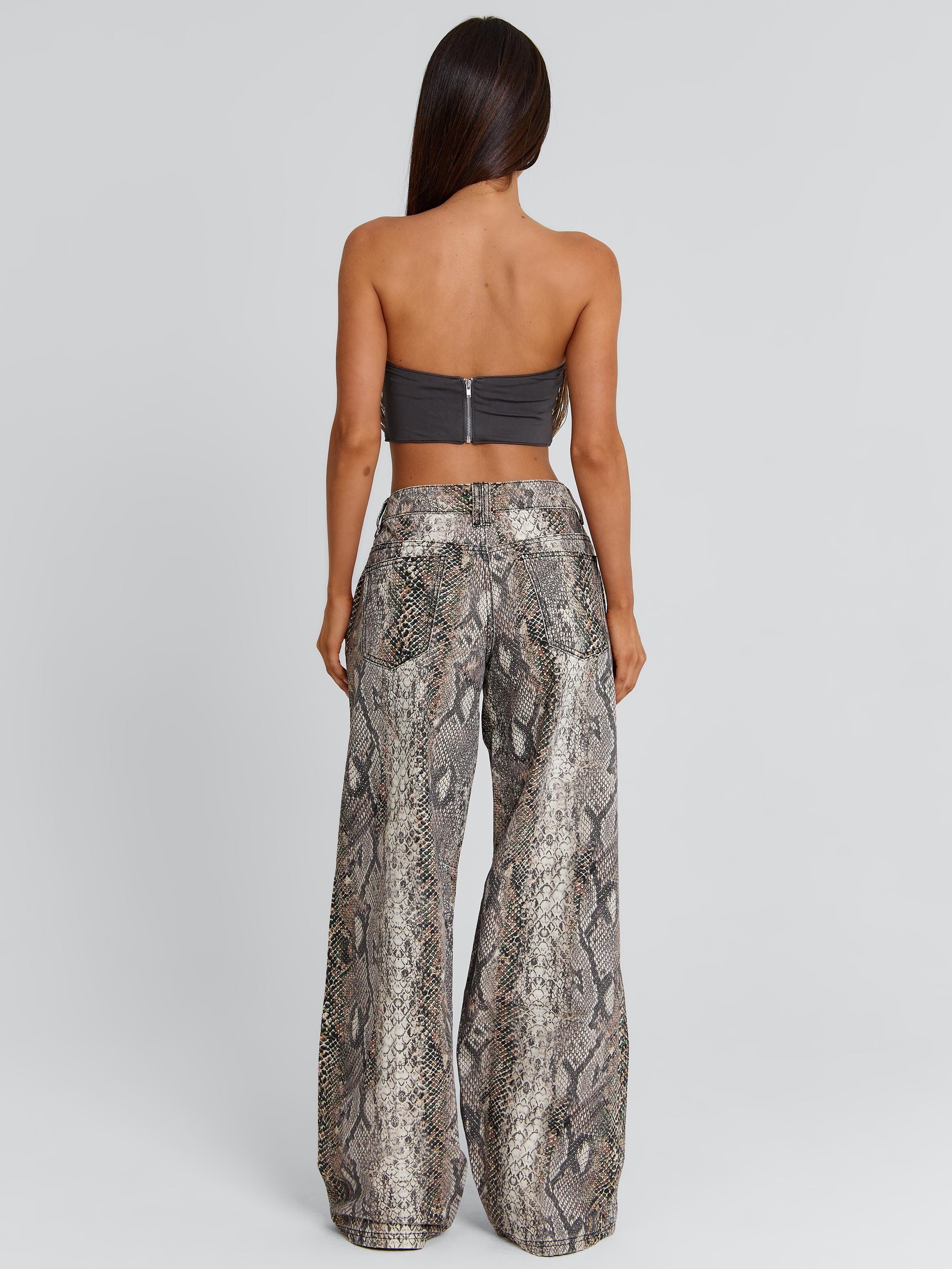 Snake Print Nylon Open Hem Pants sfs 最安価 Zeriah Pants Snake Print | Outcast US – Outcast USA
