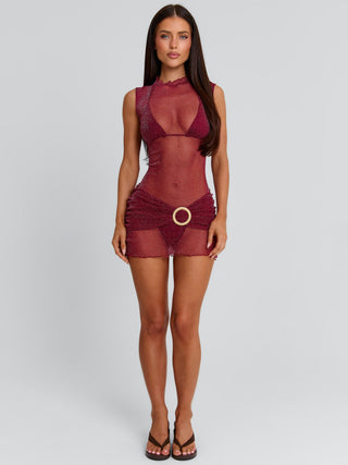 ZIANE MINI DRESS BURGUNDY Mini Dress 