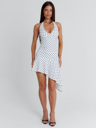 ZIVA MINI DRESS WHITE POLKA DOT Mini Dress 