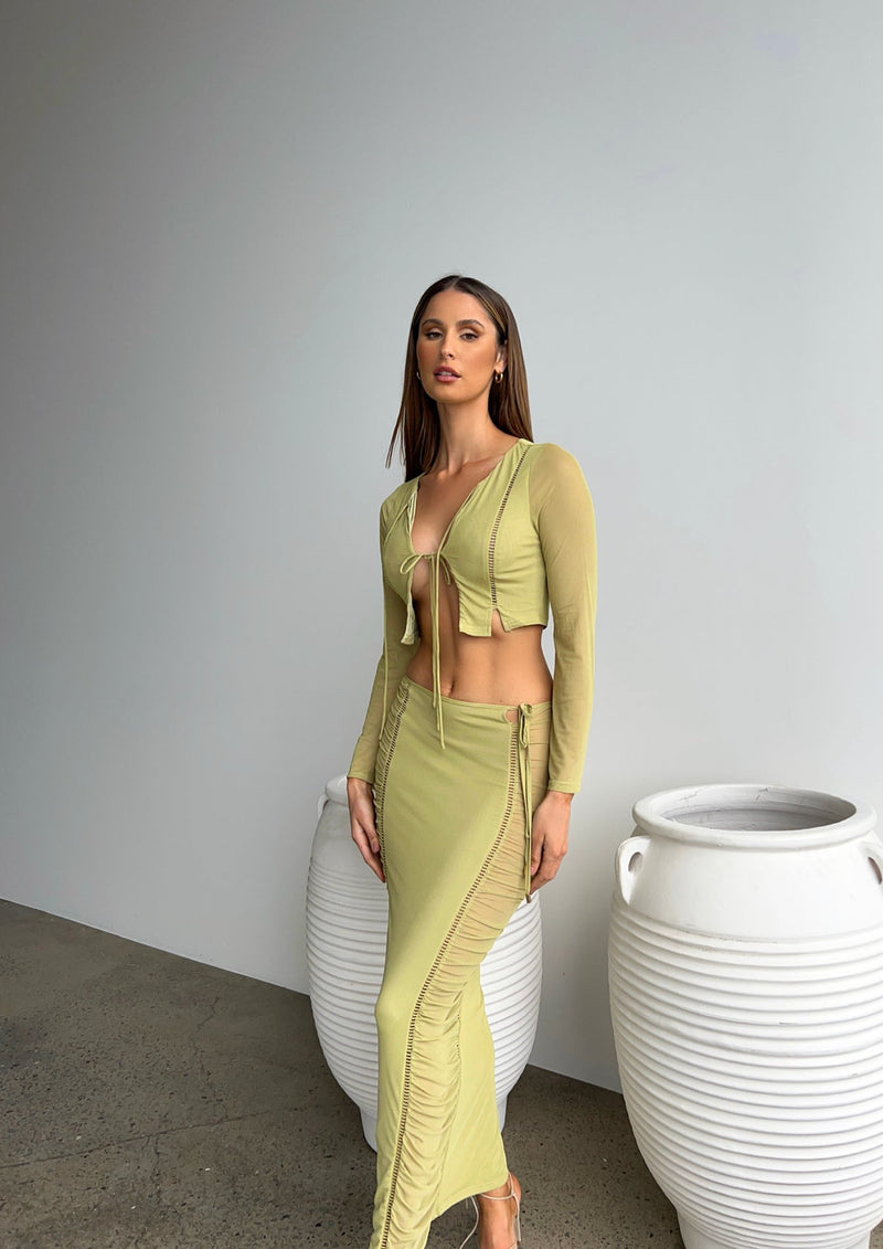 MADDY MAXI SKIRT GREEN - OUTCAST EXCLUSIVES Generation Outcast Clothing 